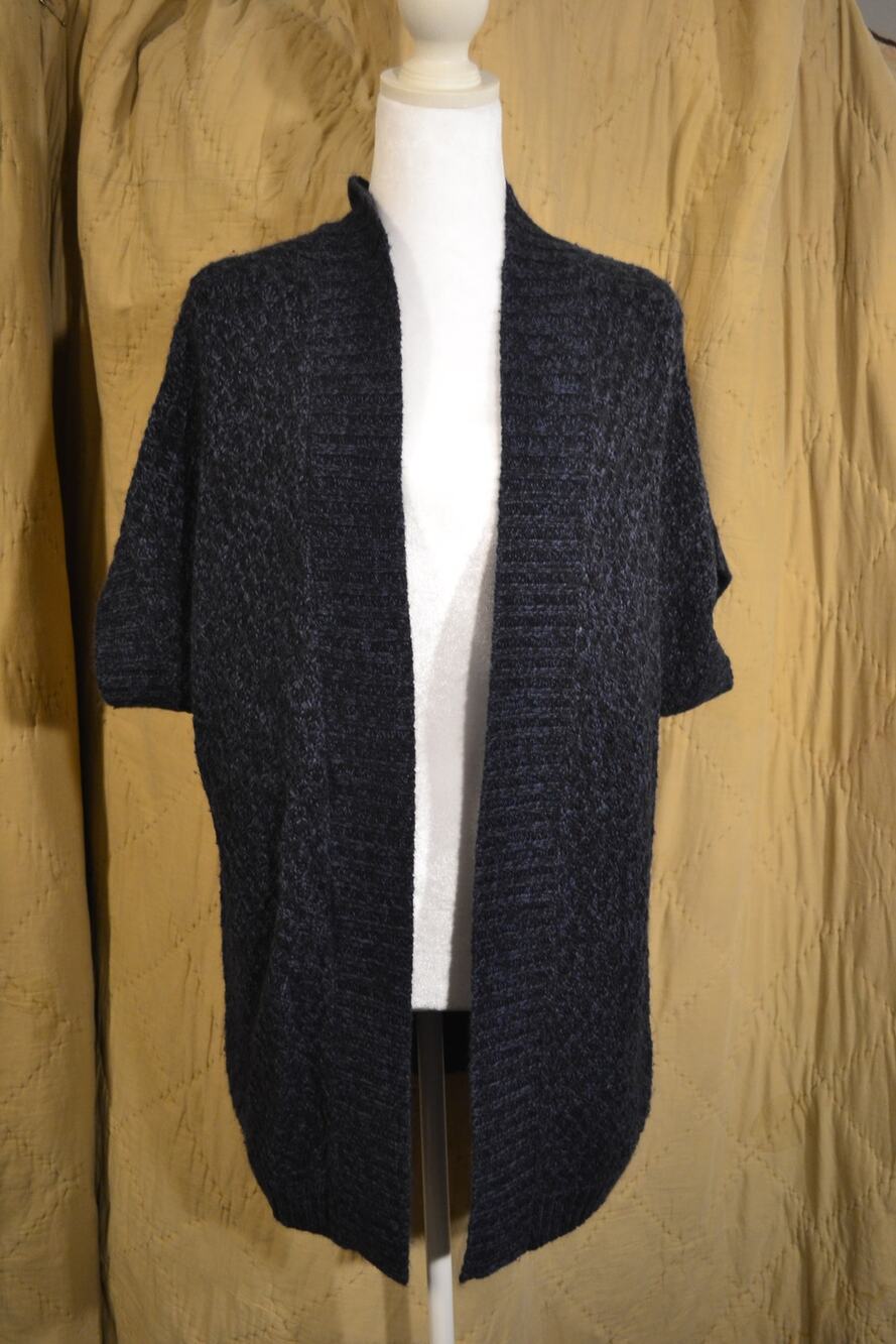 St. John’s Bay Women’s XL Blue Marled Knit Open Front Short Sleeve Cardigan